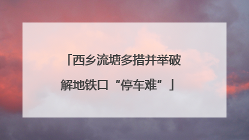 西乡流塘多措并举破解地铁口“停车难”