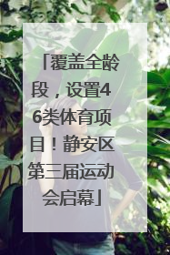 覆盖全龄段，设置46类体育项目！静安区第三届运动会启幕