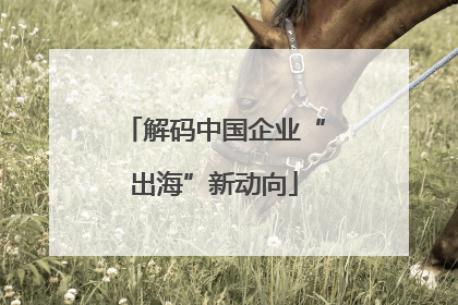 解码中国企业“出海”新动向