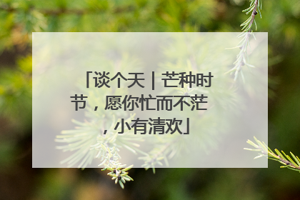 谈个天｜芒种时节，愿你忙而不茫，小有清欢