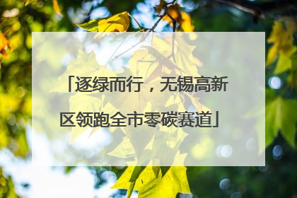 逐绿而行，无锡高新区领跑全市零碳赛道