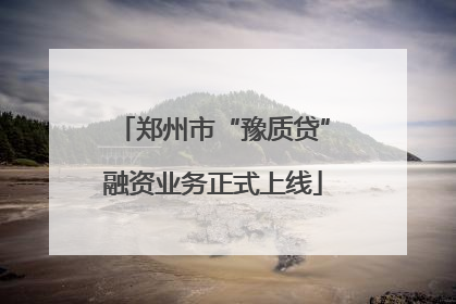 郑州市“豫质贷”融资业务正式上线