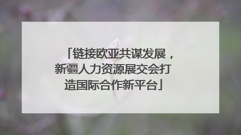 链接欧亚共谋发展，新疆人力资源展交会打造国际合作新平台