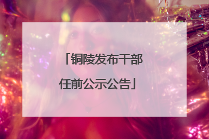 铜陵发布干部任前公示公告