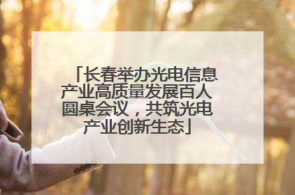长春举办光电信息产业高质量发展百人圆桌会议，共筑光电产业创新生态