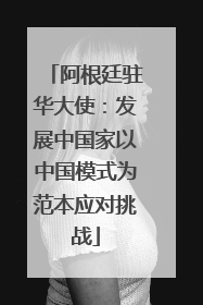 阿根廷驻华大使：发展中国家以中国模式为范本应对挑战