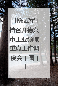 陈武军主持召开德兴市工业领域重点工作调度会（图）