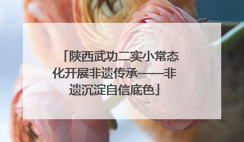 陕西武功二实小常态化开展非遗传承——非遗沉淀自信底色