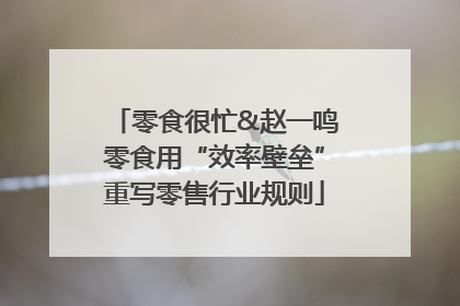 零食很忙&赵一鸣零食用“效率壁垒”重写零售行业规则