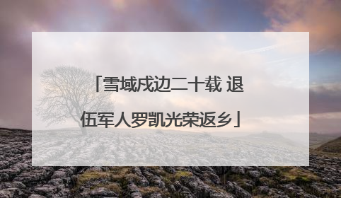 雪域戍边二十载 退伍军人罗凯光荣返乡