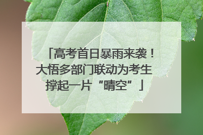 高考首日暴雨来袭！大悟多部门联动为考生撑起一片“晴空”