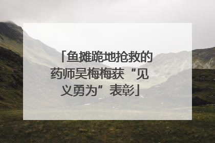 鱼摊跪地抢救的药师吴梅梅获“见义勇为”表彰