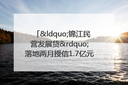“锦江民营发展贷”落地两月授信1.7亿元，惠及118家民企