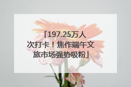 197.25万人次打卡！焦作端午文旅市场强势吸粉