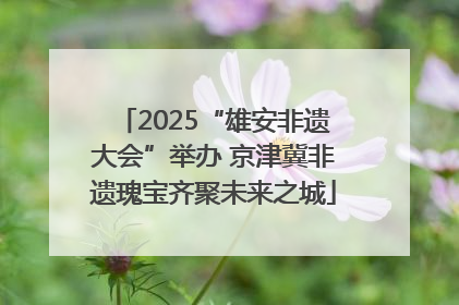 2025“雄安非遗大会”举办 京津冀非遗瑰宝齐聚未来之城