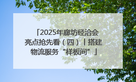 2025年廊坊经洽会亮点抢先看（四）丨搭建物流服务“样板间”