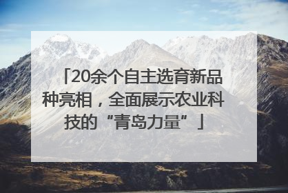 20余个自主选育新品种亮相，全面展示农业科技的“青岛力量”