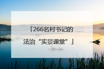 266名村书记的法治“实景课堂”