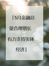 5月金融总量合理增长 有力支持实体经济